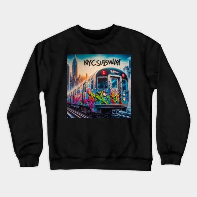 New York Subway NYC Subway Train grafitti Crewneck Sweatshirt by Nysa Design